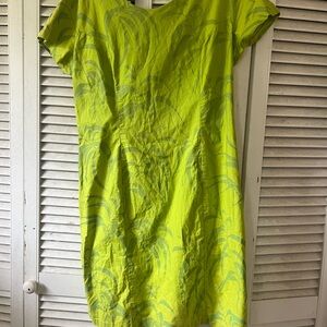 Sig Zane Koa - Large Vibrant Green Short Sleeve Dress